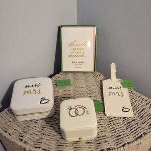 Kate Spade New York New Bridal Bundle Ring Box, Jewelry case & More